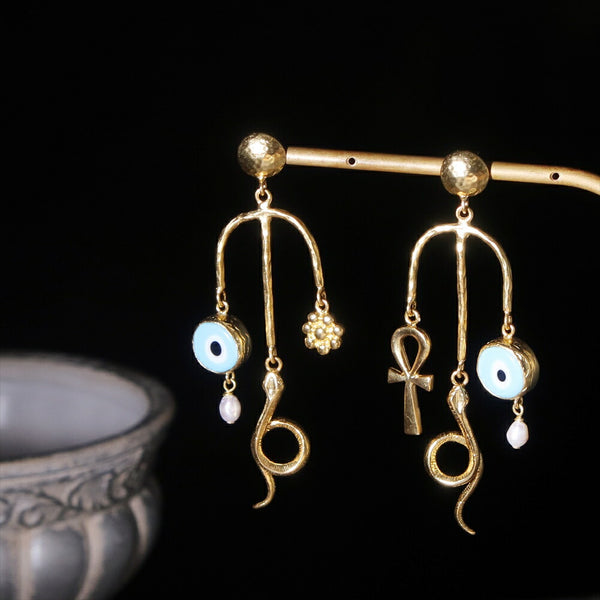 ナノッタ ピアス ナザールボンジュウ スネーク GD AER117-ER349-GD