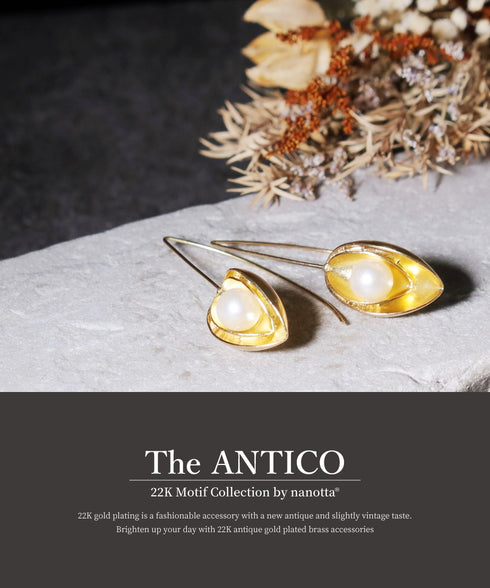ピアス パール フック 花 つぼみ ANTICO AER129