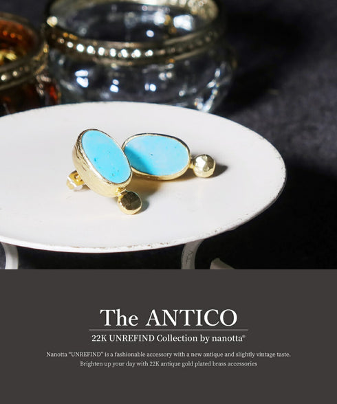 ピアス 天然石 オーバル スタッド アンリファインド ANTICO AER131