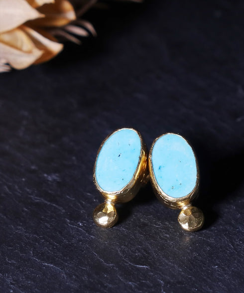 ピアス 天然石 オーバル スタッド アンリファインド ANTICO AER131