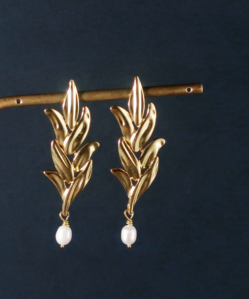 ピアス パール スタッド リーフ ANTICO AER134