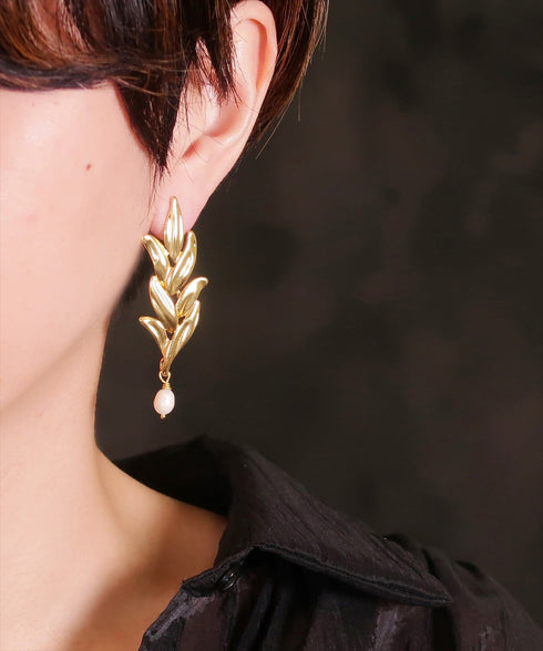 ピアス パール スタッド リーフ ANTICO AER134