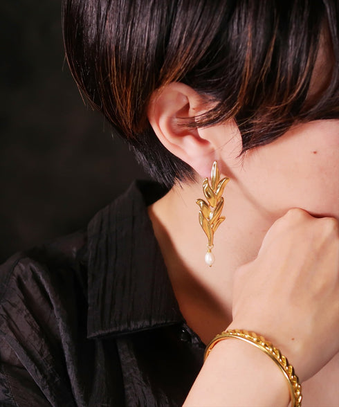 ピアス パール スタッド リーフ ANTICO AER134