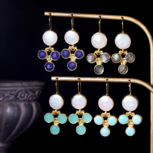 ナノッタ ピアス 淡水パール・アクアカルセドニー AER137-ER351-FPEAQU