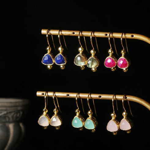 ナノッタ ピアス アクアカルセドニー AER141-AQUACH