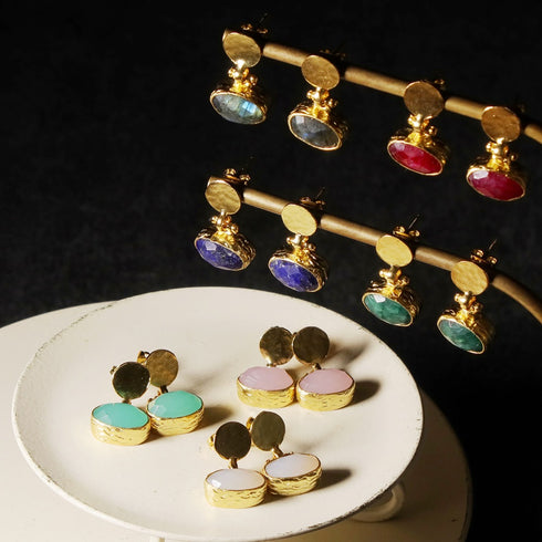 ナノッタ ピアス アクアカルセドニー AER142-AQUACH