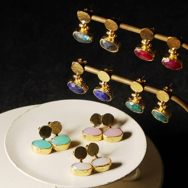 ナノッタ ピアス アクアカルセドニー AER142-AQUACH