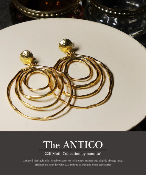 ピアス ラウンド スタッド サークル 槌目 ANTICO AER146