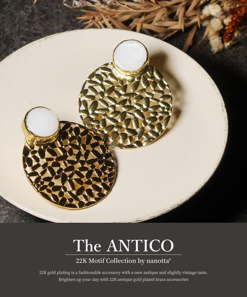 ピアス シェル ラウンド スタッド レース 透かし プレート ANTICO AER150