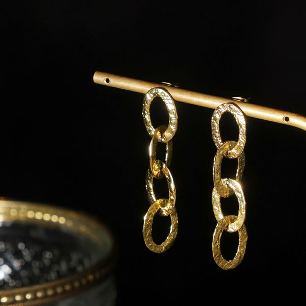 ナノッタ ピアス 槌目チェーン GD AER153-GD