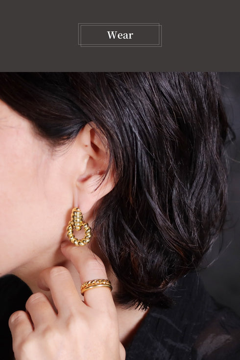 ピアス スタッド ツイスト クロワッサン オリエンタル ひねり ANTICO AER160