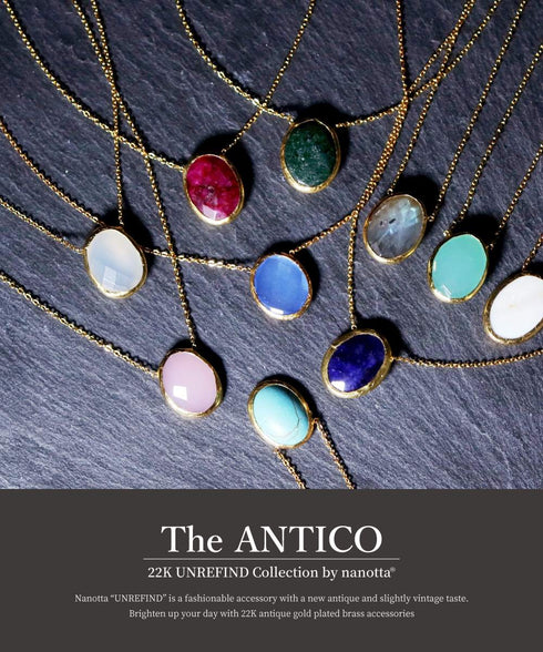 ネックレス 天然石 オーバル チェーン アンリファインド ANTICO ANC001