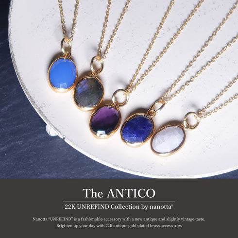 ネックレス 天然石 オーバル チェーン アンリファインド ANTICO ANC003