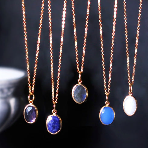 ネックレス 天然石 オーバル チェーン アンリファインド ANTICO ANC003