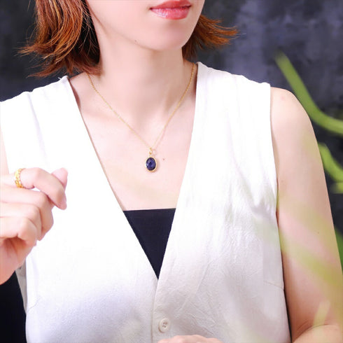 ネックレス 天然石 オーバル チェーン アンリファインド ANTICO ANC003