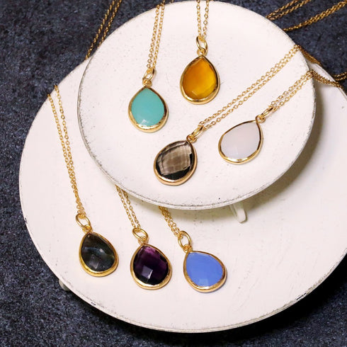 ネックレス 天然石 ティアドロップ チェーン アンリファインド ANTICO ANC004