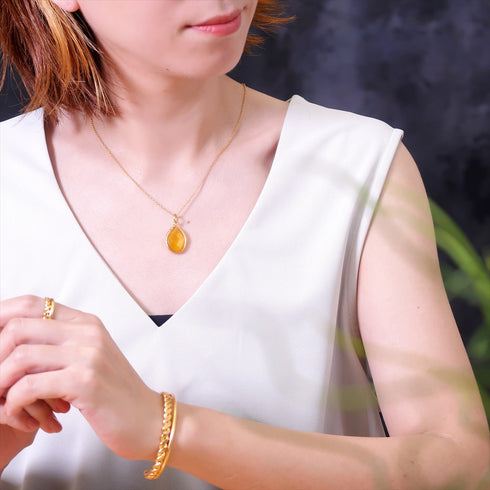 ネックレス 天然石 ティアドロップ チェーン アンリファインド ANTICO ANC004