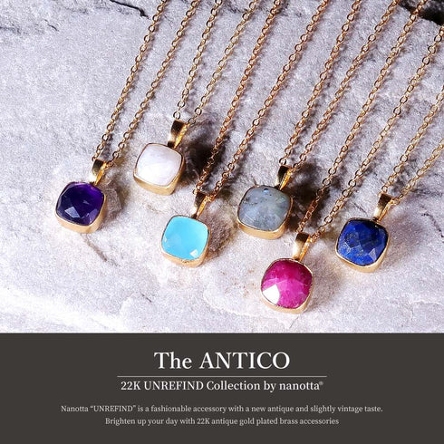 ネックレス 天然石 スクエア チェーン アンリファインド ANTICO ANC005