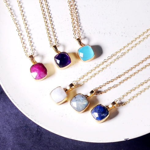 ネックレス 天然石 スクエア チェーン アンリファインド ANTICO ANC005