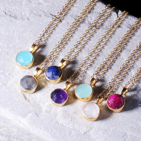 ネックレス 天然石 ラウンド チェーン アンリファインド ANTICO ANC006