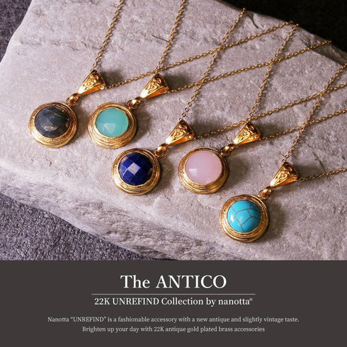 ネックレス 天然石 ラウンド チェーン アンリファインド ANTICO ANC007