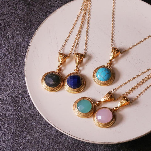 ネックレス 天然石 ラウンド チェーン アンリファインド ANTICO ANC007