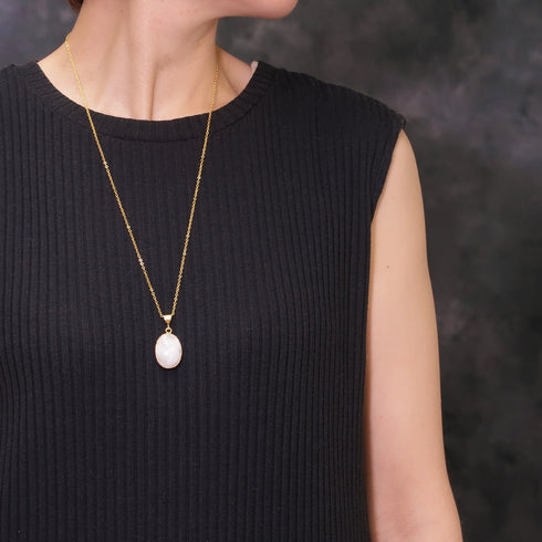 ネックレス 天然石 オーバル チェーン アンリファインド ANTICO ANC008