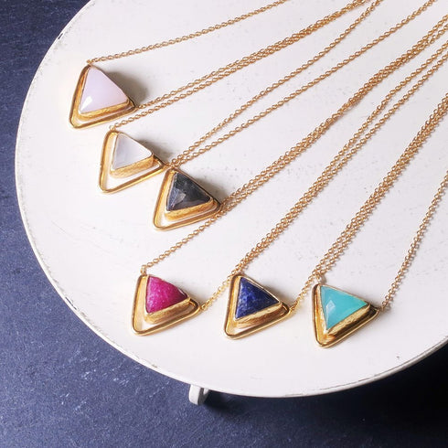 ネックレス 天然石 トリリアント チェーン 三角 アンリファインド ANTICO ANC010