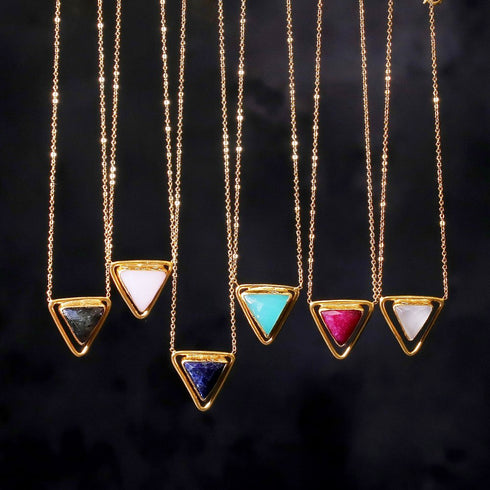 ネックレス 天然石 トリリアント チェーン 三角 アンリファインド ANTICO ANC010