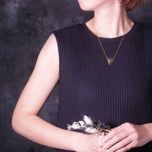 ネックレス 天然石 トリリアント チェーン 三角 アンリファインド ANTICO ANC010