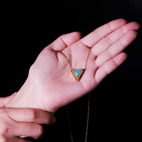 ネックレス 天然石 トリリアント チェーン 三角 アンリファインド ANTICO ANC010