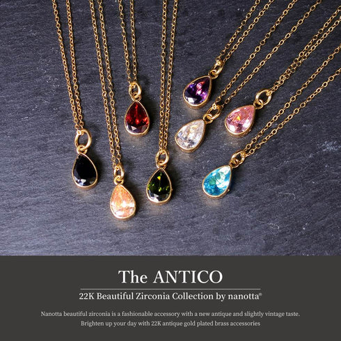 ネックレス 天然石 ティアドロップ チェーン ビューティフルジルコニア ANTICO ANC016