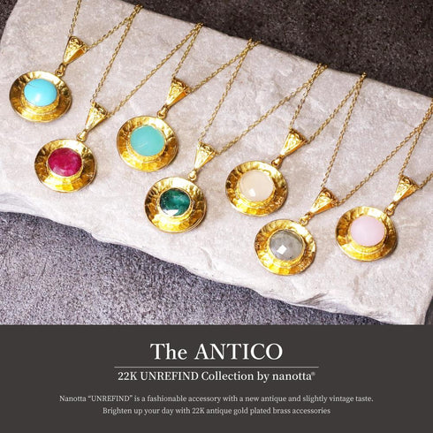 ネックレス 天然石 ラウンド チェーン アンリファインド ANTICO ANC017