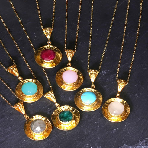 ネックレス 天然石 ラウンド チェーン アンリファインド ANTICO ANC017