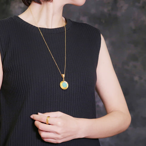 ネックレス 天然石 ラウンド チェーン アンリファインド ANTICO ANC017