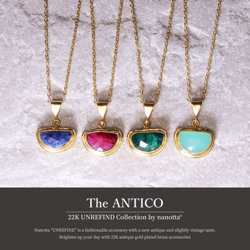 ネックレス 天然石 ハーフムーン チェーン アンリファインド ANTICO ANC018