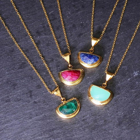 ネックレス 天然石 ハーフムーン チェーン アンリファインド ANTICO ANC018