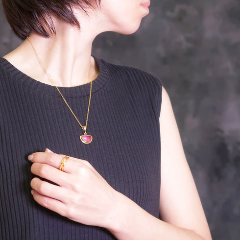 ネックレス 天然石 ハーフムーン チェーン アンリファインド ANTICO ANC018