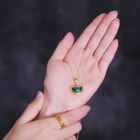 ネックレス 天然石 ハーフムーン チェーン アンリファインド ANTICO ANC018