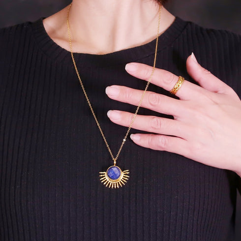 ネックレス 天然石 ラウンド チェーン オリエンタル アンリファインド ANTICO ANC020