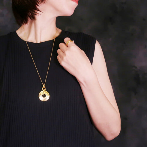 ネックレス ラウンド チェーン サークル プレート スネーク 蛇 ANTICO ANC021