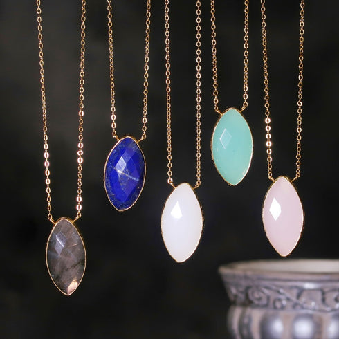 ネックレス 天然石 マーキス チェーン アンリファインド ANTICO ANC022