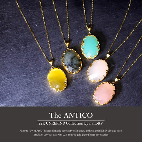 ネックレス 天然石 オーバル チェーン アンリファインド ANTICO ANC025
