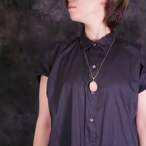 ネックレス 天然石 オーバル チェーン アンリファインド ANTICO ANC025