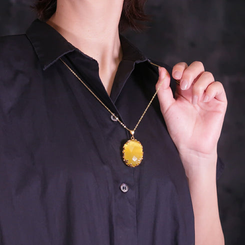 ネックレス 天然石 オーバル チェーン アンリファインド ANTICO ANC025