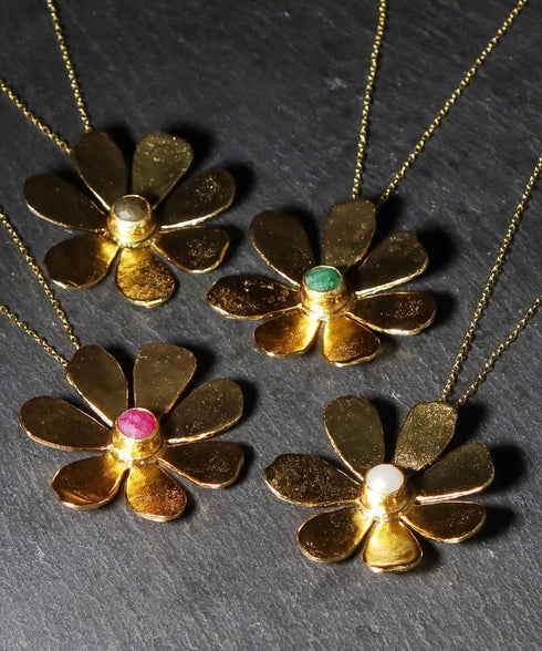 ネックレス 天然石 チェーン 花 アンリファインド ANTICO ANC026