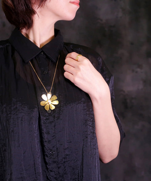 ネックレス 天然石 チェーン 花 アンリファインド ANTICO ANC026