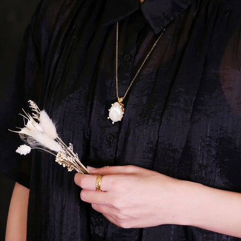 ネックレス 天然石 パール チェーン アンリファインド ANTICO ANC027