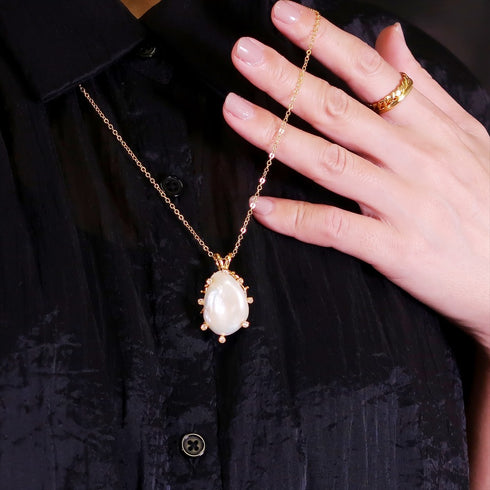 ネックレス 天然石 パール チェーン アンリファインド ANTICO ANC027