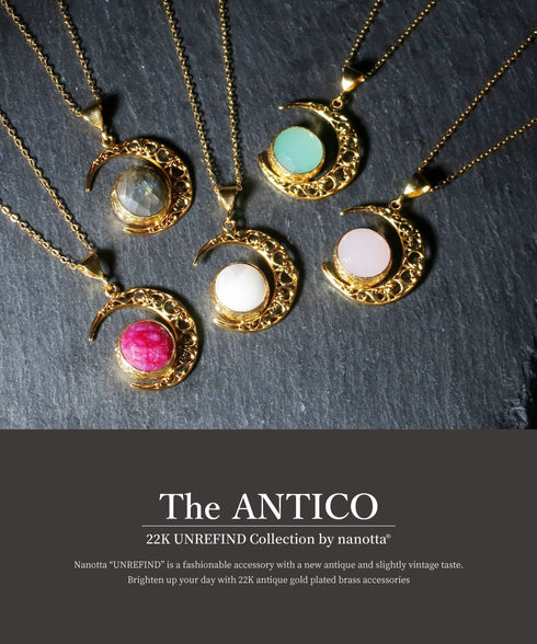 ネックレス 天然石 ラウンド チェーン 透かし オリエンタル アンリファインド ANTICO ANC028